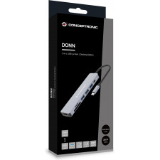 Conceptronic DONN19G base & duplicador de portas Com fios USB 3.2 Gen 1 (3.1 Gen 1) Type-C Cinzento