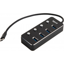 iggual IGG318485 hub de interface USB 3.2 Gen 1 (3.1 Gen 1) Type-C 5000 Mbit s Preto