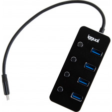 iggual IGG318485 hub de interface USB 3.2 Gen 1 (3.1 Gen 1) Type-C 5000 Mbit s Preto