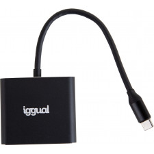 iggual IGG318461 base & duplicador de portas USB 3.2 Gen 1 (3.1 Gen 1) Type-C Preto