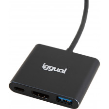 iggual IGG318461 base & duplicador de portas USB 3.2 Gen 1 (3.1 Gen 1) Type-C Preto