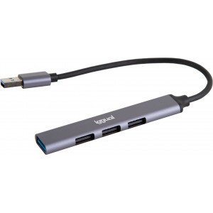 iggual IGG318454 hub de interface USB 3.2 Gen 1 (3.1 Gen 1) Type-A 5000 Mbit s Cinzento