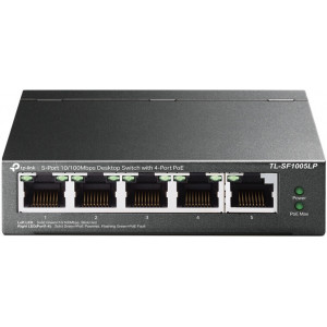 TP-Link TL-SF1005LP switch de rede Não-gerido Fast Ethernet (10 100) Power over Ethernet (PoE) Preto