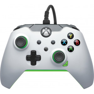 PDP Controlador com fios  Branco néon Para a Xbox Series X|S, Xbox One e Windows 10 11