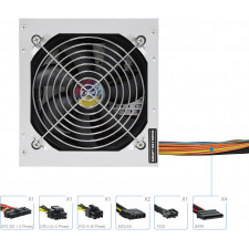 TooQ TQAPOLO-500SP fonte de alimentação 500 W 20+4 pin ATX ATX Prateado