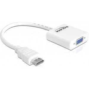 DeLOCK 65346 adaptador de cabo de vídeo VGA (D-Sub) HDMI Type A (Standard) Branco