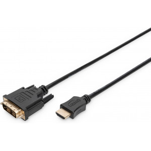 Digitus AK-330300-020-S adaptador de cabo de vídeo 2 m HDMI Type A (Standard) DVI-D Preto