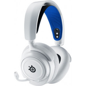 Steelseries ARCTIS NOVA 7P WHITE Auscultadores Sem fios Fita de cabeça Jogos Bluetooth Azul, Branco