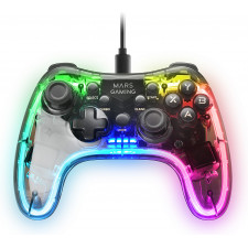 Mars Gaming MGPC controlador de jogo Transparente USB Gamepad Android, MAC, Nintendo Switch, PC, Playstation 3