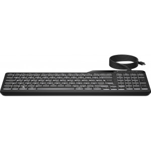 HP 400 Backlit Wired Keyboard teclado USB Preto