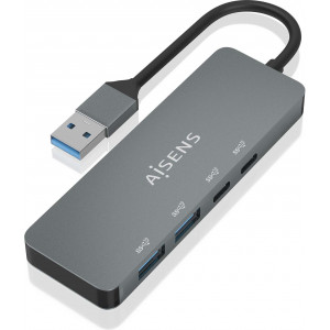 AISENS A106-0696 hub de interface USB 3.2 Gen 2 (3.1 Gen 2) Type-A 10000 Mbit s Cinzento