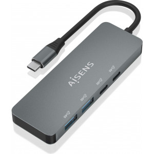 AISENS A109-0694 hub de interface USB 3.2 Gen 2 (3.1 Gen 2) Type-C 10000 Mbit s Cinzento