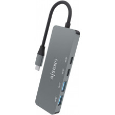 AISENS A109-0694 hub de interface USB 3.2 Gen 2 (3.1 Gen 2) Type-C 10000 Mbit s Cinzento