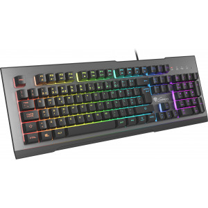 GENESIS Rhod 500 RGB teclado USB QWERTY Português Preto, Prateado