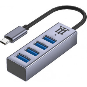 Maillon Technologique Premium MTHUB4 hub de interface USB 3.2 Gen 2 (3.1 Gen 2) Type-C 5 Mbit s Alumínio, Cinzento