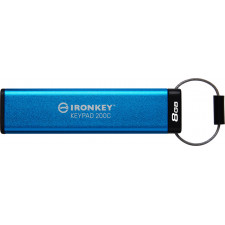 Kingston Technology IronKey Keypad 200 unidade de memória USB 8 GB USB Type-C 3.2 Gen 1 (3.1 Gen 1) Azul