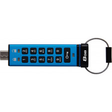 Kingston Technology IronKey Keypad 200 unidade de memória USB 8 GB USB Type-C 3.2 Gen 1 (3.1 Gen 1) Azul
