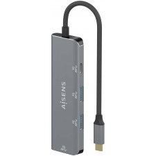 AISENS A109-0762 hub de interface USB 3.2 Gen 1 (3.1 Gen 1) Type-C 5000 Mbit s Cinzento