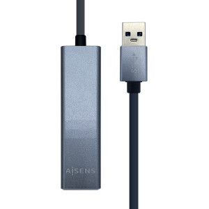 AISENS A106-0401 hub de interface USB 3.2 Gen 1 (3.1 Gen 1) Type-A Cinzento