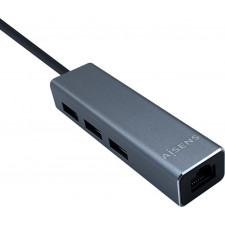 AISENS A106-0401 hub de interface USB 3.2 Gen 1 (3.1 Gen 1) Type-A Cinzento