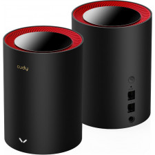 Cudy M3000 2-Pack Dual-band (2,4 GHz   5 GHz) Wi-Fi 6 (802.11ax) Preto, Vermelho 1 Interno