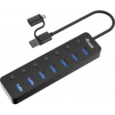 Equip 128965 hub de interface USB 3.2 Gen 1 (3.1 Gen 1) Type-A 5000 Mbit s Preto