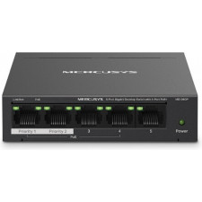 Mercusys MS105GP switch de rede Gigabit Ethernet (10 100 1000) Power over Ethernet (PoE) Preto