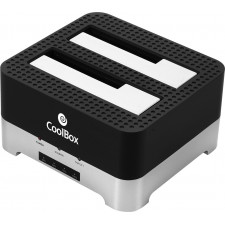 CoolBox DuplicatorDock 2 USB 3.2 Gen 1 (3.1 Gen 1) Type-B Preto, Prateado