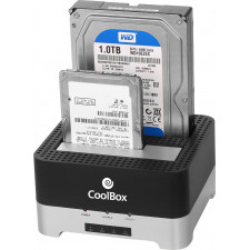 CoolBox DuplicatorDock 2 USB 3.2 Gen 1 (3.1 Gen 1) Type-B Preto, Prateado