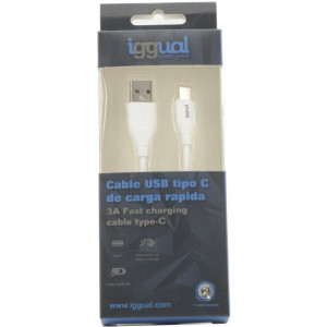 iggual IGG317181 cabo USB 1 m USB 2.0 USB A USB C Branco