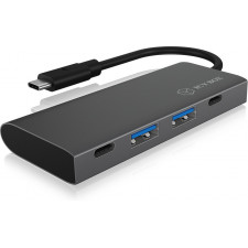 ICY BOX IB-HUB1428-C31 USB 3.2 Gen 2 (3.1 Gen 2) Type-C 10000 Mbit s Antracite, Preto