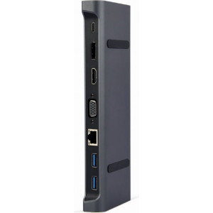 Gembird A-CM-COMBO9-02 base & duplicador de portas Com fios USB 3.2 Gen 1 (3.1 Gen 1) Type-C Cinzento