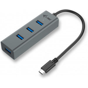 i-tec Metal C31HUBMETAL403 hub de interface USB 3.2 Gen 1 (3.1 Gen 1) Type-C 5000 Mbit s Cinzento