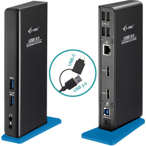 i-tec U3DUALHDMIDOCK base & duplicador de portas Com fios USB 3.2 Gen 1 (3.1 Gen 1) Type-A Preto