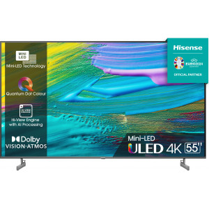Hisense 55U6KQ TV 139,7 cm (55") 4K Ultra HD Smart TV Wi-Fi Preto, Cinzento 400 cd m²