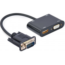 Gembird A-VGA-HDMI-02 adaptador de cabo de vídeo 0,15 m HDMI + VGA (D-Sub) VGA (D-Sub) Preto