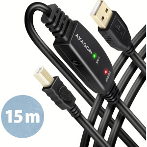 Axagon ADR-215B USB 2.0 A-M - B-M active connecting repeater cable 15m - Kabel - Digital Daten cabo USB USB A USB B Preto
