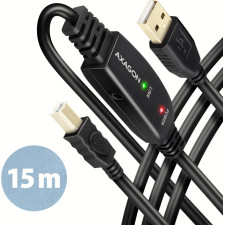 Axagon ADR-215B USB 2.0 A-M - B-M active connecting repeater cable 15m - Kabel - Digital Daten cabo USB USB A USB B Preto