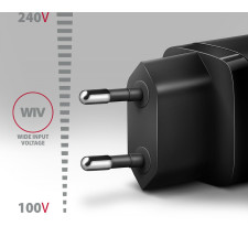 Axagon ACU-PQ20 wall charger QC3.0 AFC FCP+ PD type-C 20 W - schwarz - USB Typ C Telemóvel, Smartphone, Smartwatch, Tablet,