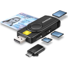 Axagon CRE-SMP2A USB Smart card & SD microSD SIM PocketReader leitor de smart card Interior USB 2.0 Preto