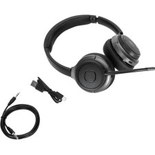 Targus AEH104GL auscultador Auscultadores Com fios e sem fios Fita de cabeça Chamadas Música USB Type-C Bluetooth Preto