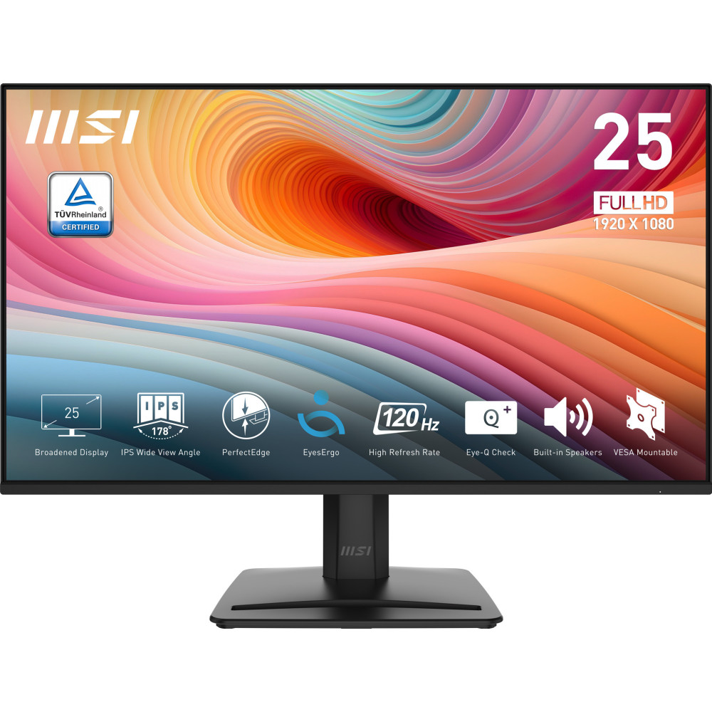 MSI PRO MP251 E2 monitor de ecrã 62,2 cm (24.5") 1920 x 1080 pixels Full HD LED Preto MSI PRO MP251 E2 monitor de ecrã 62,2 cm (24.5") 1920 x 1080 pixels Full HD LED Preto