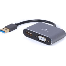 Gembird A-USB3-HDMIVGA-01 adaptador gráfico USB 3840 x 2160 pixels Cinzento