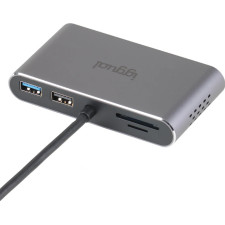 iggual IGG319222 base & duplicador de portas Com fios USB 3.2 Gen 1 (3.1 Gen 1) Type-C Cinzento