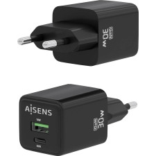 AISENS ASCH-30W2P038-BK carregador de dispositivos móveis Universal Preto AC Carregamento rápido Interior