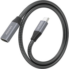 AISENS A107-0760 cabo USB USB 3.2 Gen 2x2 0,5 m USB C Cinzento