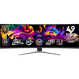 MSI MPG 491CQPX QD-OLED monitor de ecrã 124,5 cm (49") 5120 x 1440 pixels Dual QHD Preto