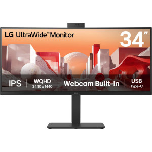 LG 34BA85QE-B monitor de ecrã 86,4 cm (34") 3440 x 1440 pixels Wide Quad HD LCD Preto