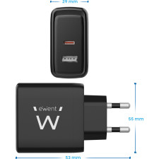 Ewent EW1330 carregador de dispositivos móveis Universal Preto AC Carregamento rápido Interior