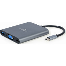 Gembird A-CM-COMBO6-01 base & duplicador de portas USB 3.2 Gen 1 (3.1 Gen 1) Type-C Cinzento